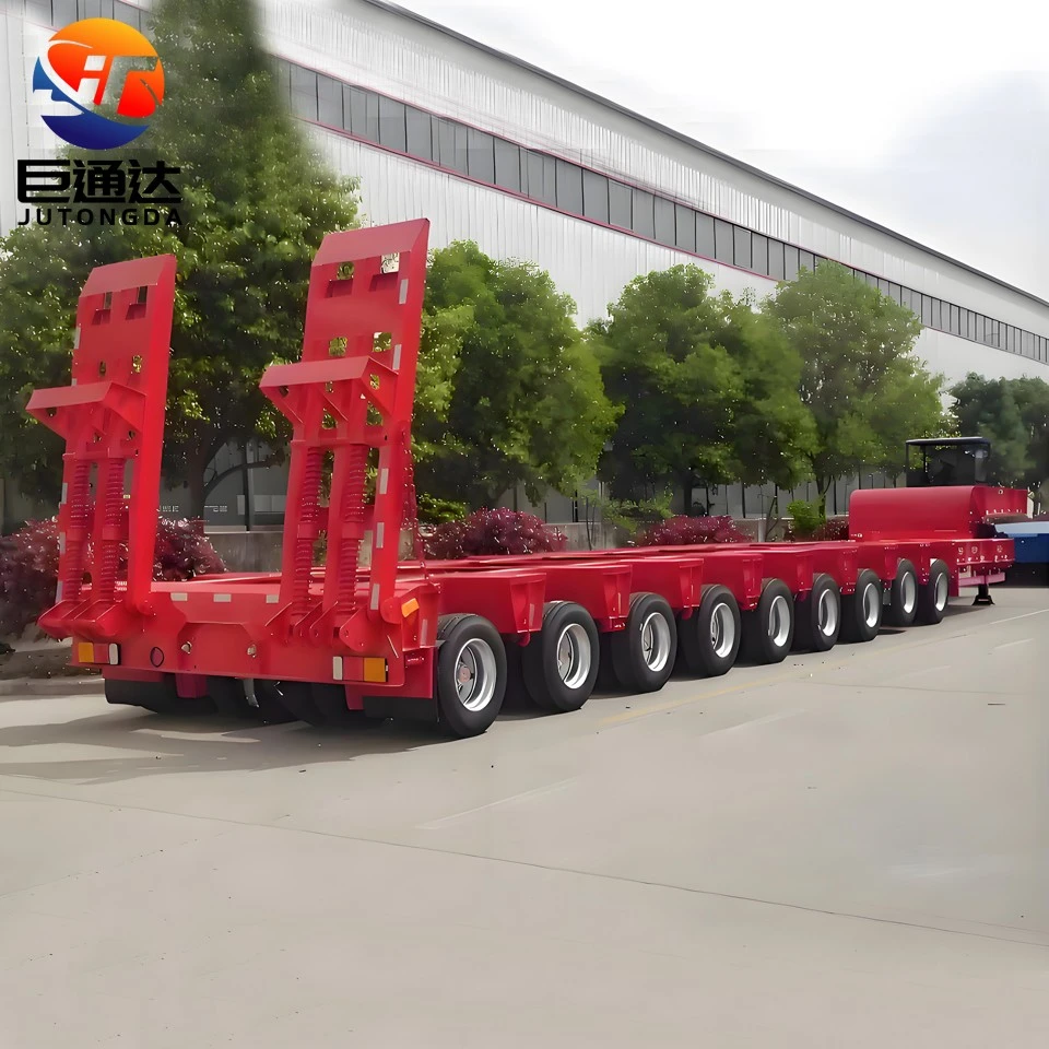 Customizable Multi Axles Heavy-duty Lowbed Semi Trailer With A Climbing Ladder For Special Mechanical Equipment factory